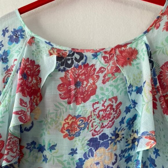 NWT Zac & Rachel Size 2X Cold Shoulder Floral Top - Picture 12 of 16